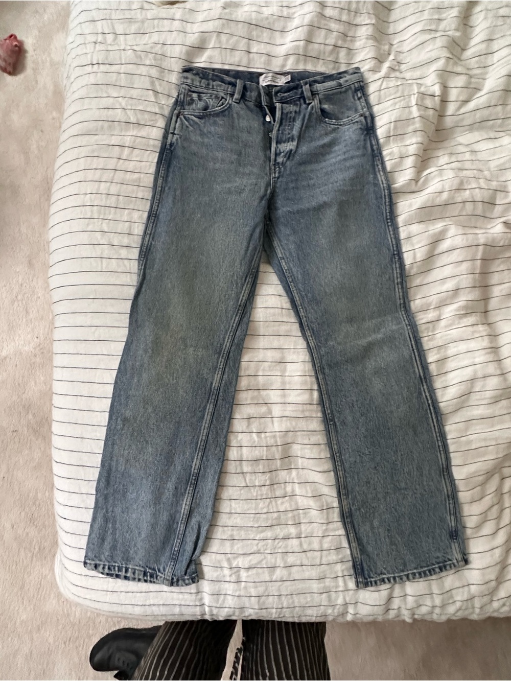& Other Stories Mens Straight Jeans in Faded Blue